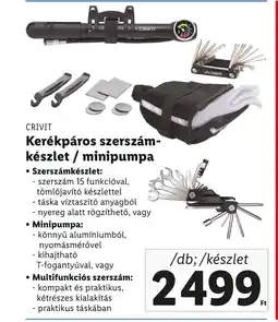 Lidl CRIVIT Kerékpáros szerszám- készlet / minipumpa ajánlat