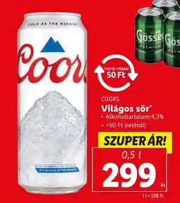 COORS Világos sör 0,5l