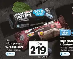 Lidl PILOS High protein túródesszert 40g ajánlat