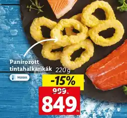 Lidl Panírozott tintahalkarikák 220g ajánlat