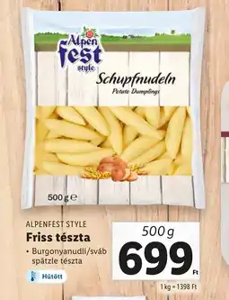 Lidl ALPENFEST STYLE Friss tészta 500g ajánlat