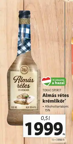 Lidl TOKAJ SPIRIT Almás rétes krémlikőr 0,5l ajánlat