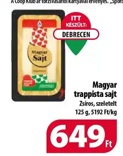 Coop Magyar trappista sajt 125g ajánlat