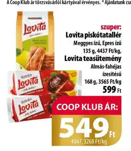 Coop Lovita piskótatallér 135g/ Lovita teasütemény 168g ajánlat