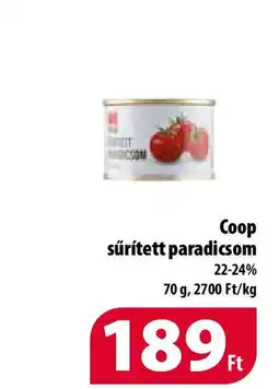 Coop Coop sűrített paradicsom 70g ajánlat