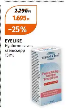 EYELIKE Hyaluron savas szemcsepp 15 ml