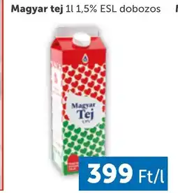PRIVÁT Magyar tej 1l 1,5% ESL dobozos ajánlat