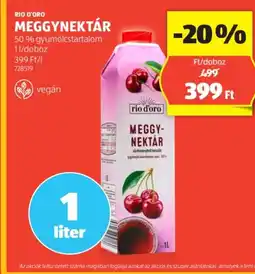 ALDI RIO D'ORO MEGGYNEKTÁR 1l/doboz ajánlat