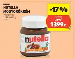 ALDI FERRERO NUTELLA MOGYORÓKRÉM 400g ajánlat