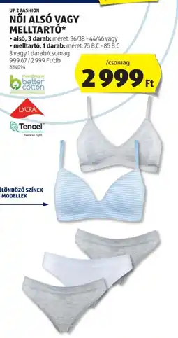 ALDI UP 2 FASHION NŐI ALSÓ VAGY MELLTARTÓ /csomag ajánlat