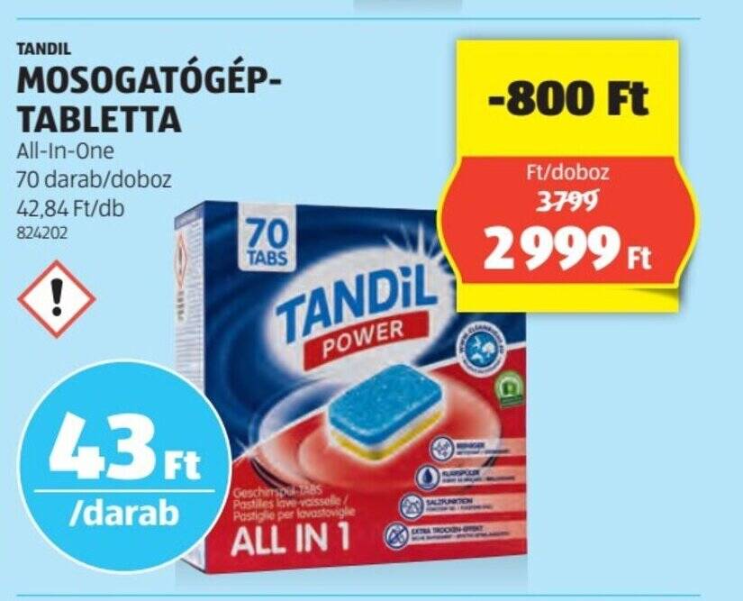Aldi Tandil Mosogatogep Tabletta Ara