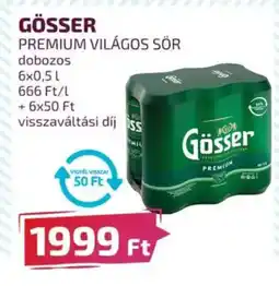 GÖSSER PREMIUM VILÁGOS SÖR 6x0,5l