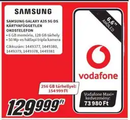 Media Markt SAMSUNG GALAXY A35 5G DS KÁRTYAFÜGGETLEN OKOSTELEFON ajánlat