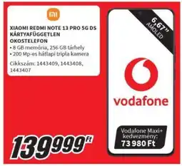 Media Markt XIAOMI REDMI NOTE 13 PRO 5G DS KÁRTYAFÜGGETLEN OKOSTELEFON ajánlat