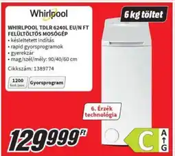 WHIRLPOOL TDLR 6240L EU/N FT FELÜLTÖLTŐS MOSÓGÉP