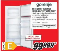MediaMarkt GORENJE RF 4142 PW4 KOMBINÁLT HŰTŐSZEKRÉNY ajánlat