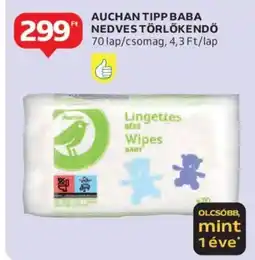 Auchan AUCHAN TIPP BABA NEDVES TÖRLŐKENDŐ 70lap/csomag ajánlat