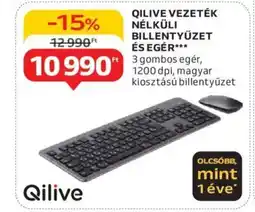 Auchan QILIVE VEZETÉK NÉLKÜLI BILLENTYŰZET ÉS EGÉR ajánlat