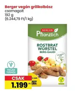 Berger vegán grillkolbász 192g