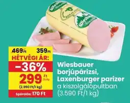 Interspar Wiesbauer borjúpárizsi, Laxenburger parizer 10dkg ajánlat