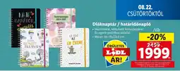 Lidl Diáknaptár / határidőnapló /db ajánlat