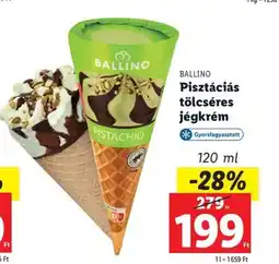 Lidl BALLINO Pisztáciás tölcséres jégkrém 120ml ajánlat