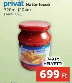 PRIVÁT Natúr lecsó 720ml ajánlat