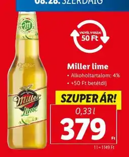 Lidl Miller lime 0,33l ajánlat