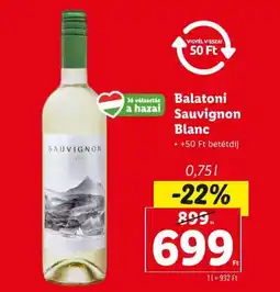 Lidl Balatoni Sauvignon Blanc 0,75l ajánlat