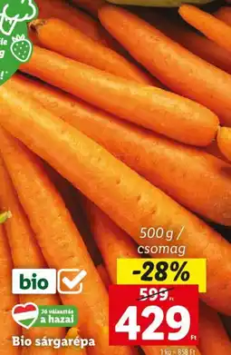 Lidl Bio sárgarépa 500g/ csomag ajánlat