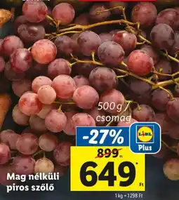 Lidl Mag nélküli piros szőlő 500g ajánlat