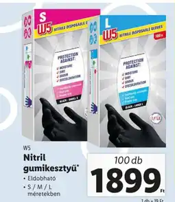 Lidl W5 Nitril gumikesztyű 100db ajánlat
