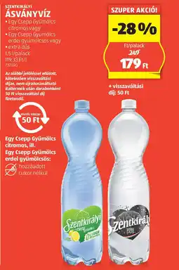 ALDI Szentkirályi ásványvíz ajánlat