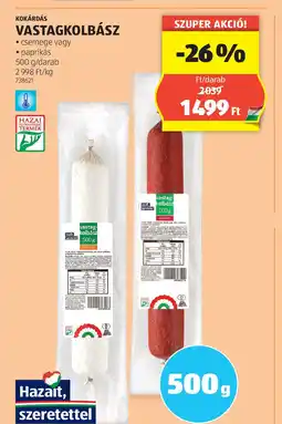 ALDI Kokárdás Vastagkolbász ajánlat