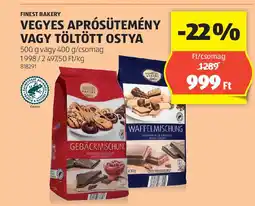 ALDI Finest bakery Vegyes aprósütemény vagy töltött ostya ajánlat