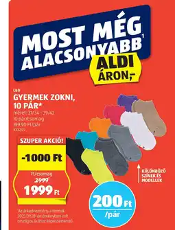 ALDI L&D Gyermek zokni ajánlat