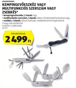 ALDI Adventuridge Kempingevőeszköz vagy multifunkciós szerszám vagy zsebkés ajánlat