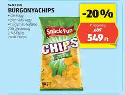 ALDI Snack fun Burgonyachips ajánlat