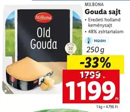 Lidl MILBONA Gouda sajt ajánlat