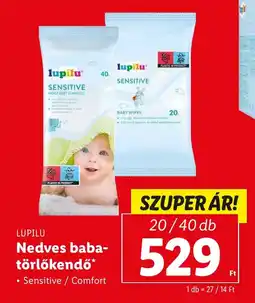 Lidl LUPILU Nedves baba-törlőkendő ajánlat