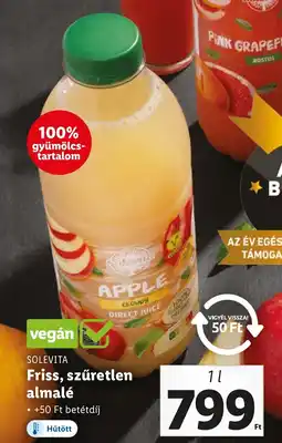 Lidl SOLEVITA Friss, szűretlen almalé ajánlat