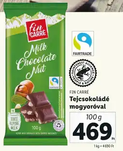 Lidl FIN CARRÉ Tejcsokoládé mogyoróval ajánlat
