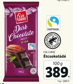 Lidl FIN CARRÉ Étcsokoládé ajánlat