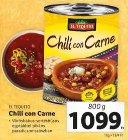 Lidl EL TEQUITO Chili con Carne ajánlat