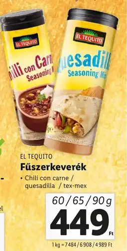 Lidl EL TEQUITO Fűszerkeverék ajánlat