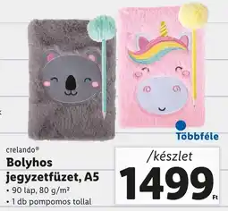 Lidl Crelando Bolyhos jegyzetfüzet, A5 ajánlat