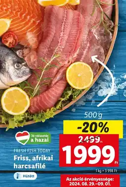 Lidl FRESH FISH TODAY Friss, afrikai harcsafilé ajánlat