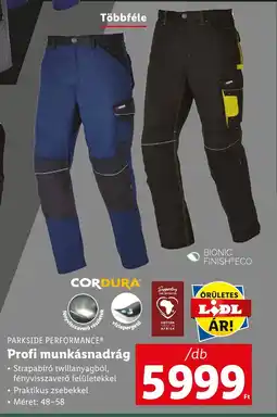 Lidl PARKSIDE PERFORMANCE Profi munkásnadrág ajánlat