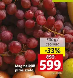 Lidl Mag nélküli piros szőlő ajánlat
