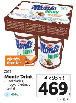 Lidl ZOTT Monte Drink ajánlat